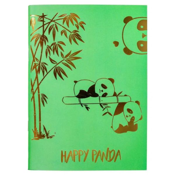 Happy Panda Mottolu Çizgisiz Defter