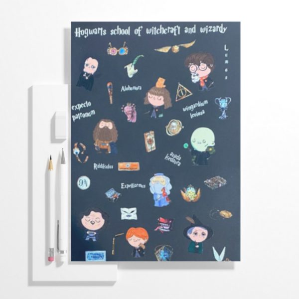 Harry Potter Hogwarts Temalı Çizgisiz Defter