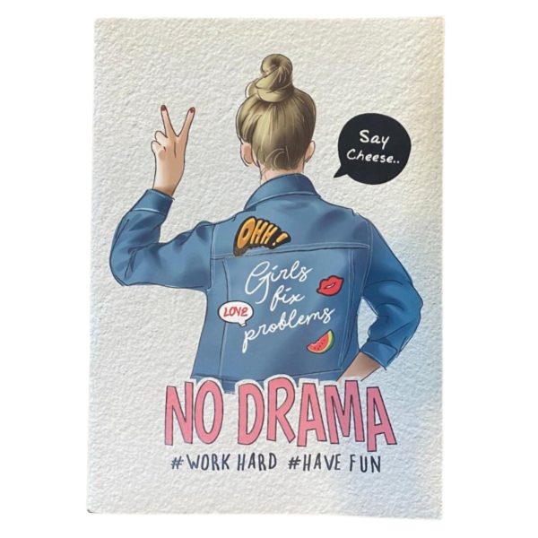 No Drama Temalı Çizgili Defter Zamansız Ajanda