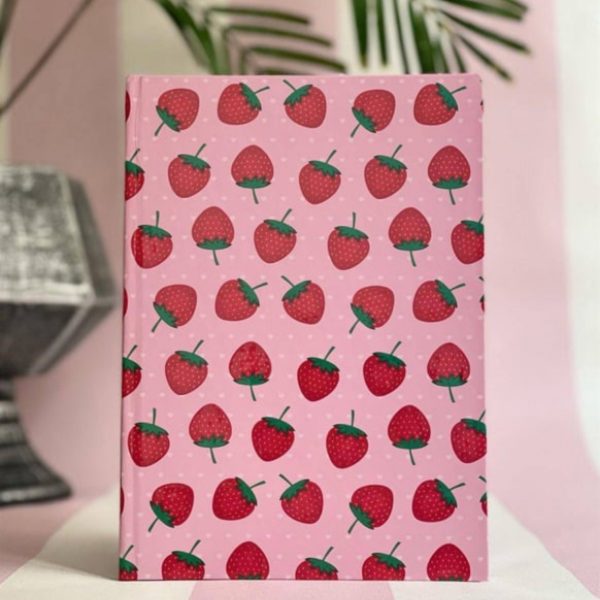 Çilek Temalı Planner Kartın Kapak Defter Zamansız Ajanda