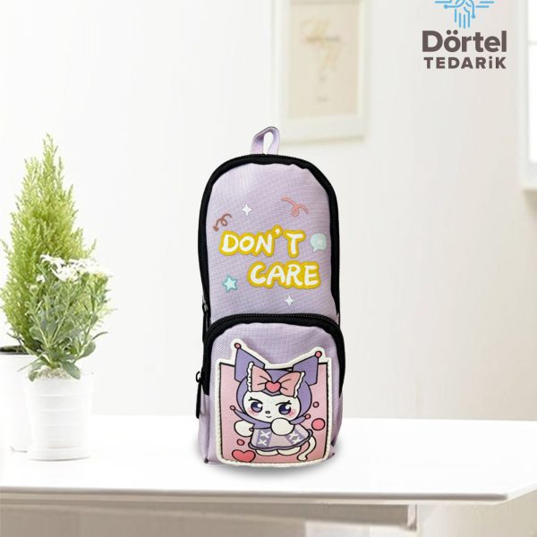 Sanrio Baskılı Kuromi My Melody Kırtasiye Kutusu Karikatür Mor Kalem Kutusu Büyük Kapasite