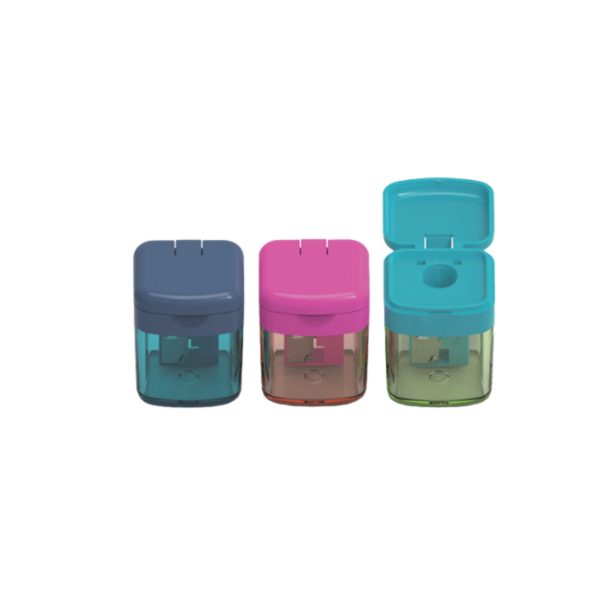 Mini Box Trendy Tek Gözlü 3'lü Set Kalemtraş Mavi, Pembe, Turkuaz
