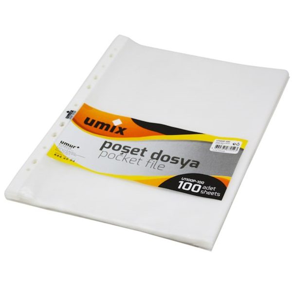 Poşet Dosya 100 Lü A4 27 Mıc Şeffaf U1100P-27/100