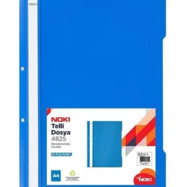 Telli Dosya Plastik Ekonomik A4 Mavi 48288-130 (50 Adet)
