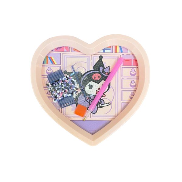 Kuromi, My Melody Kalpli Özel Tasarım Elmas Mozaik Boyama Seti Renkli Kendin Yap Mor