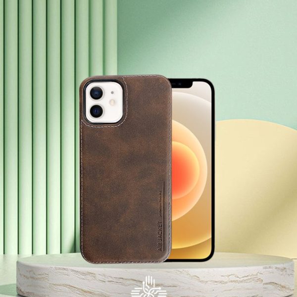 Juno İphone Hakiki Deri Koruyucu Kılıf Iphone 12 Koyu Kahverengi