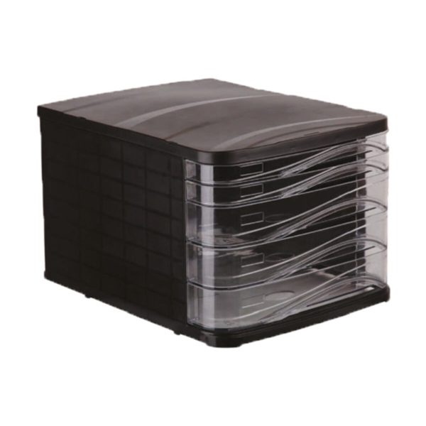 Evrak Rafı Çekmeceli Plastik 5'li Siyah ARK-4445