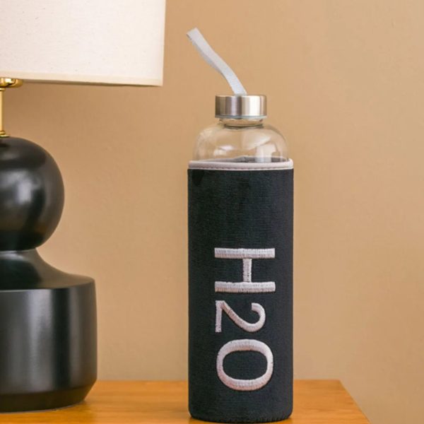 H2o Peluş Kılıflı Cam Matara 600 ML